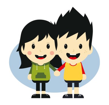 Aşk çift romantik karikatür