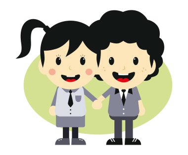 Aşk çift romantik karikatür