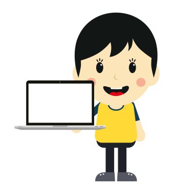 Dizüstü bilgisayar ile işkadını sunu