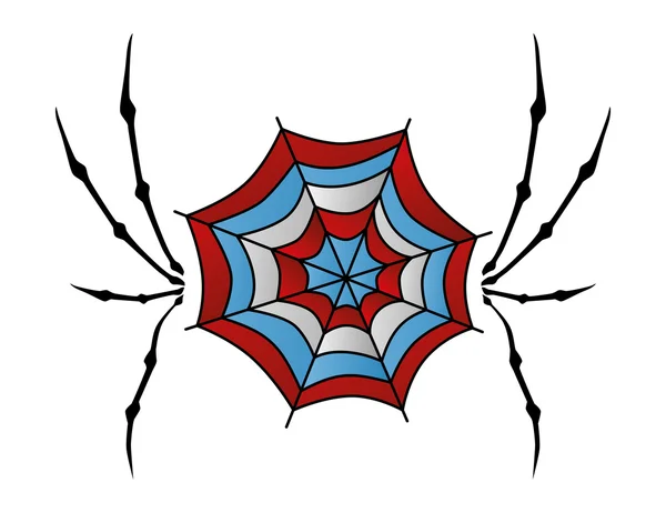 色レトロなクモの巣 — ストックベクタ