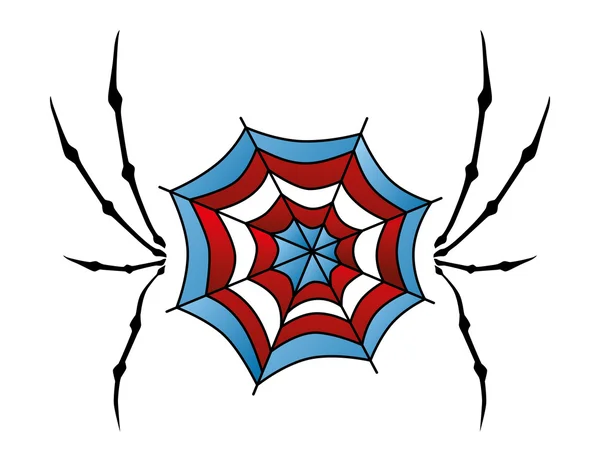 Renk retro spiderweb — Stok Vektör