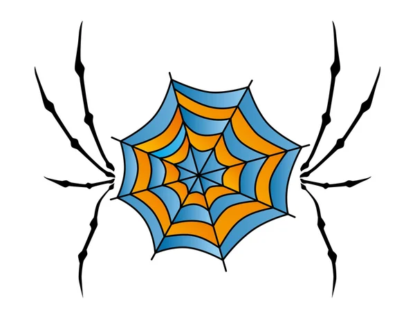 Couleur rétro toile d'araignée — Image vectorielle