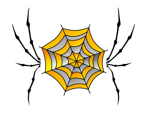 色レトロなクモの巣 — ストックベクタ