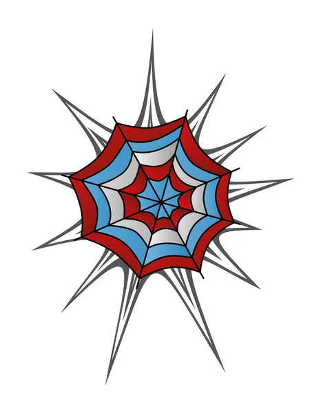 Färg retro spiderweb — Stock vektor