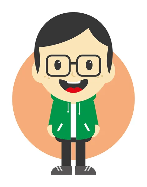 Adorable niño personaje de dibujos animados — Vector de stock