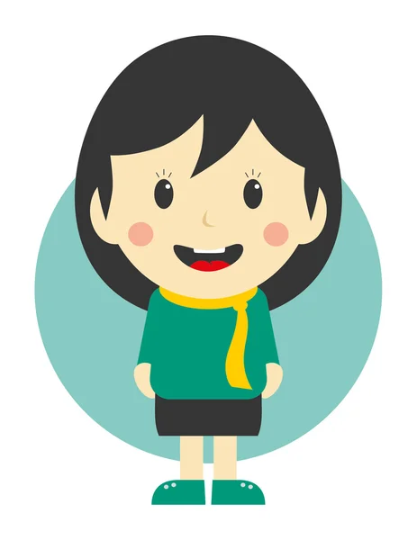 Linda chica personaje de dibujos animados — Vector de stock