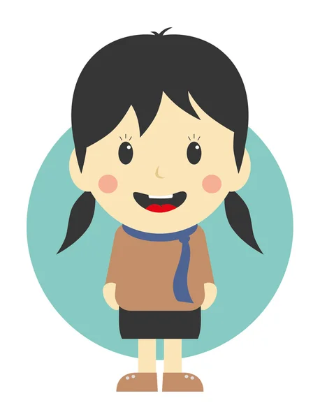 Cute girl cartoon character — Stock Vector