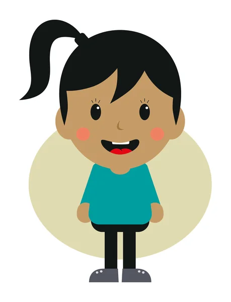 可爱的小女孩卡通人物 — 图库矢量图片
