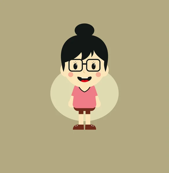 Cute girl cartoon character — Stock Vector