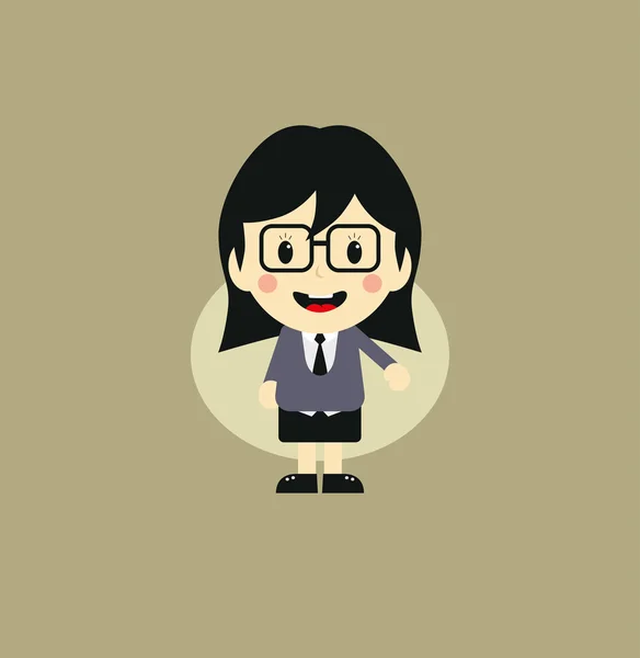 Linda chica personaje de dibujos animados — Vector de stock