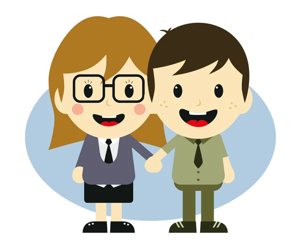 Amor pareja romance dibujos animados — Vector de stock