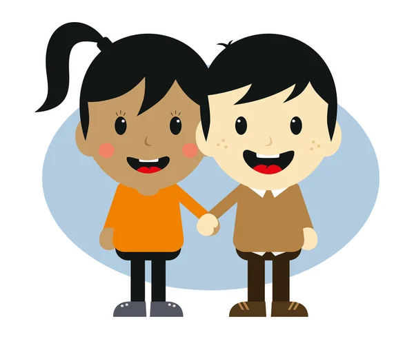 Amor pareja romance dibujos animados — Vector de stock