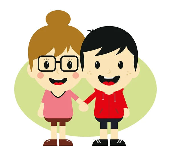 Love couple romance cartoon — Stock Vector