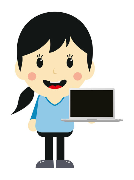 Businesswoman presentation with laptop