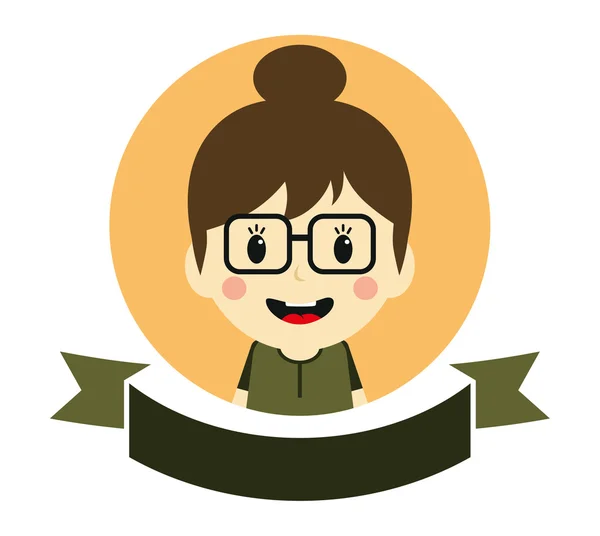 Linda chica de dibujos animados — Vector de stock