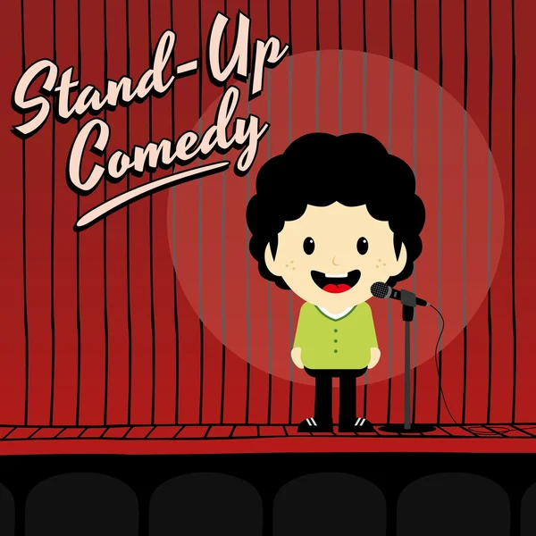 Masculino stand up comediante —  Vetores de Stock