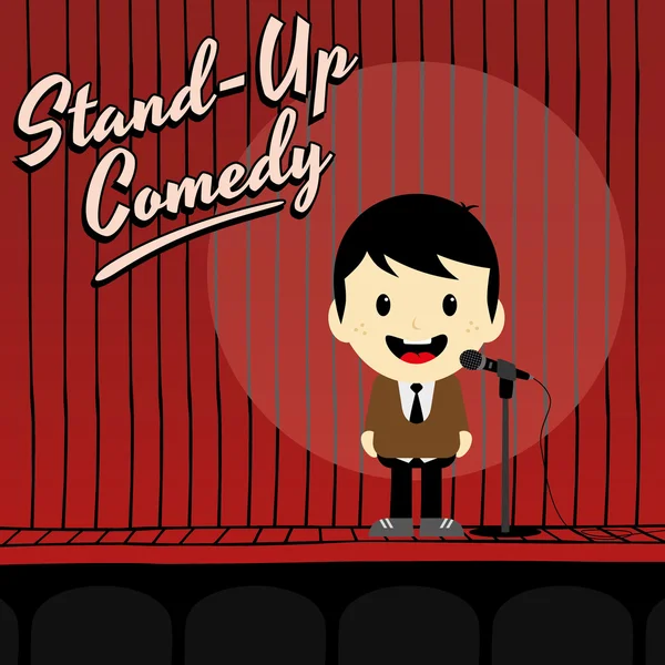 Male stand up comedian — Stock Vector