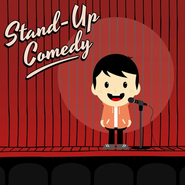 Male stand up comedian — Stock Vector