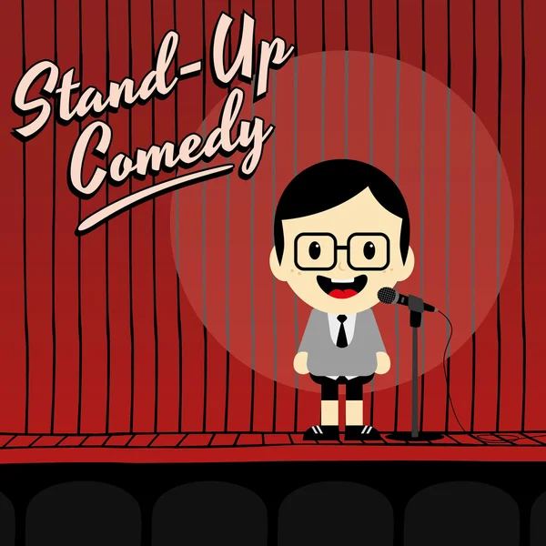 Masculino stand up comediante — Vetor de Stock