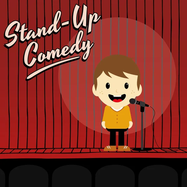 Male stand up comedian — Stock Vector
