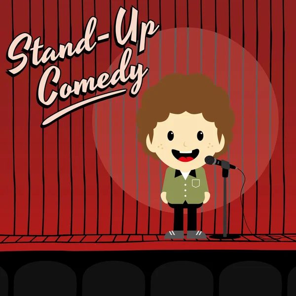 Male stand up comedian — Stock Vector