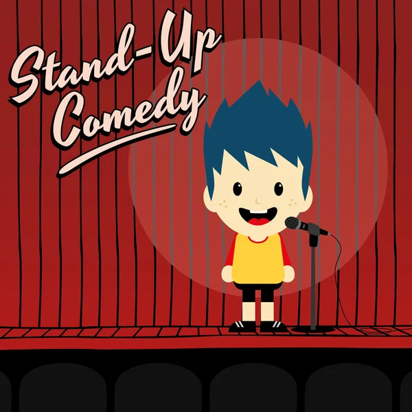 Masculino stand up comediante — Vetor de Stock