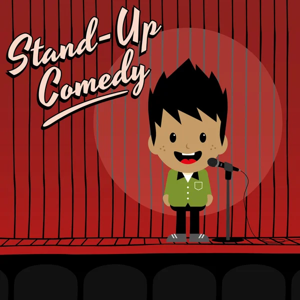 Männlicher Stand-up-Comedian — Stockvektor