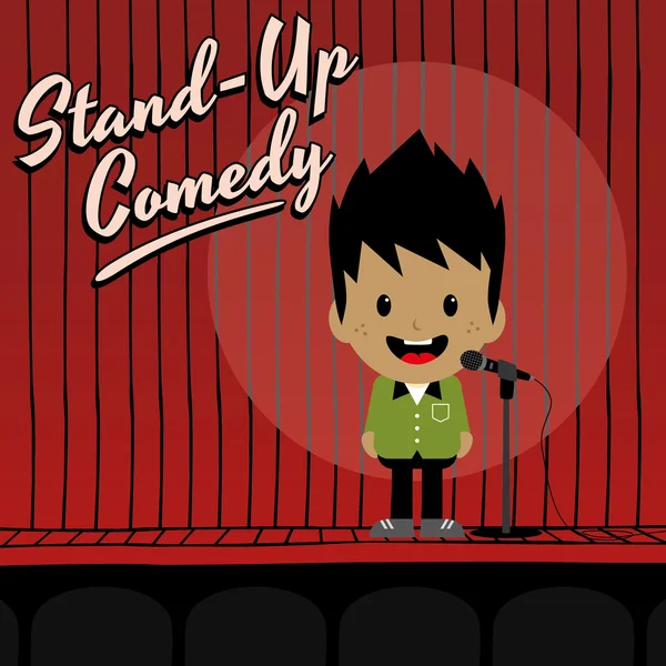 Masculino stand up comediante — Vetor de Stock