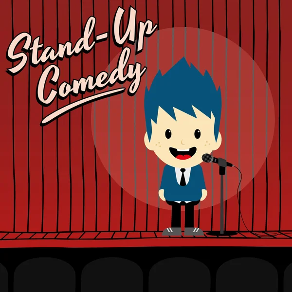 Male stand up comedian — Stock Vector