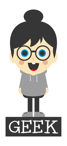 Geek girl cartoon character — Stock Vector