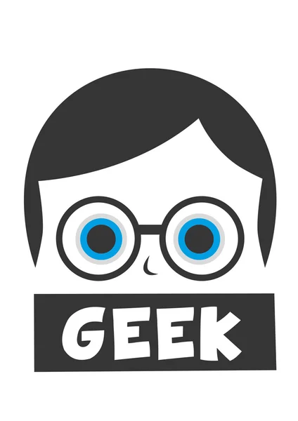 Geek garçon personnage de bande dessinée — Image vectorielle