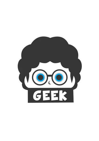 Geek çocuk çizgi film karakteri — Stok Vektör