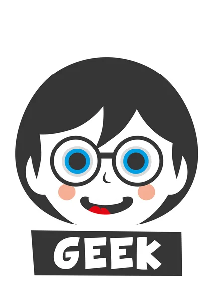 Chica geek personaje de dibujos animados — Vector de stock