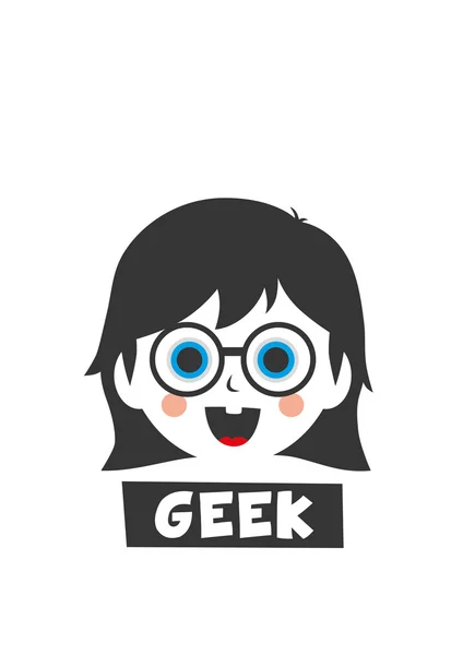 Chica geek personaje de dibujos animados — Archivo Imágenes Vectoriales