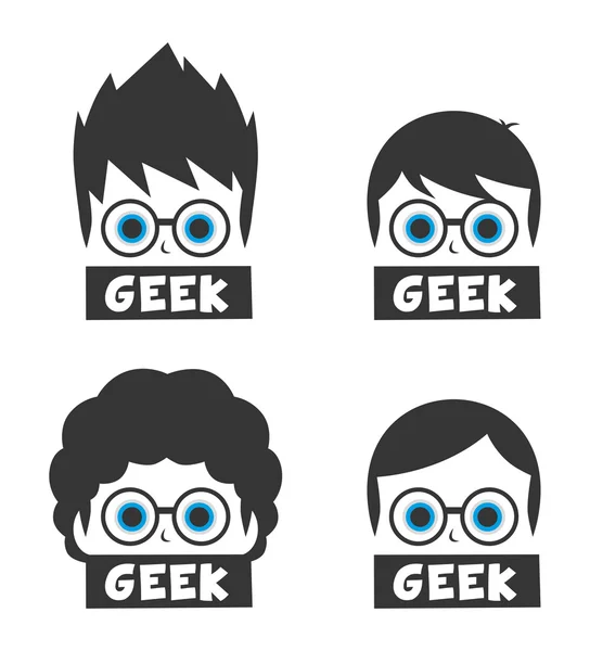 Geek cartoon character theme — Stock Vector