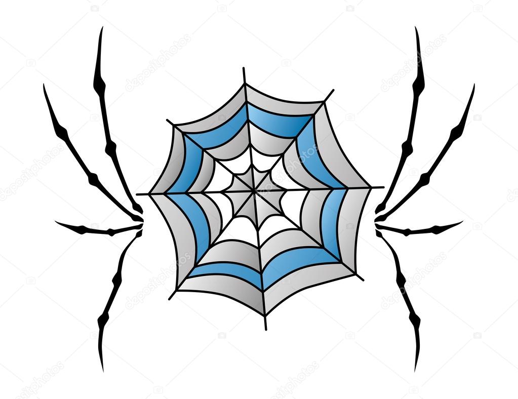 Color retro spiderweb