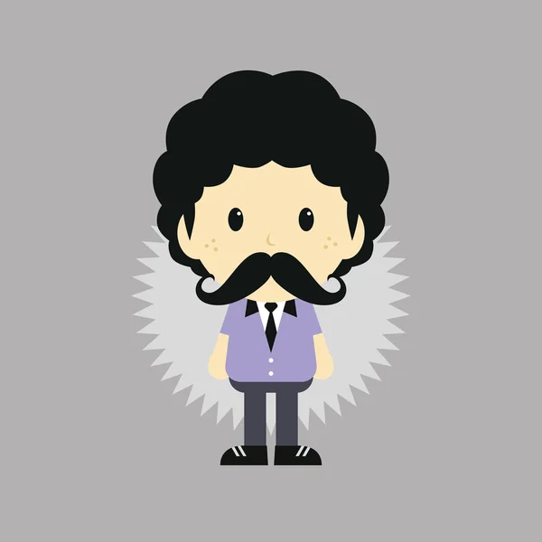 Mustache guy character — Stock Vector