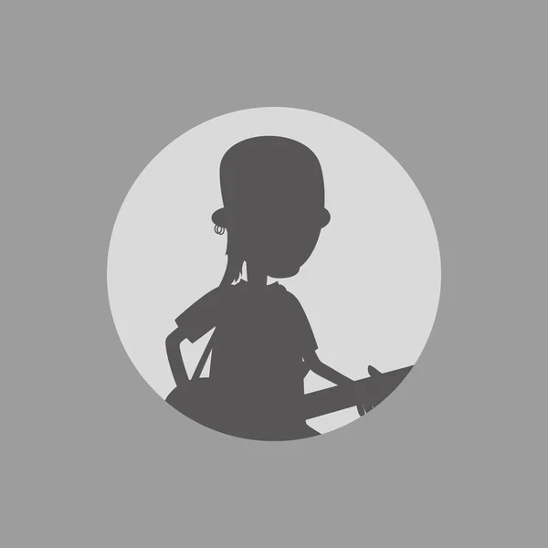 Imagen del retrato de avatar de silueta — Vector de stock