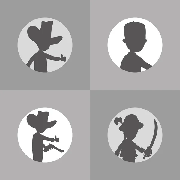 Silhouette Avatar Porträtbild — Stockvektor