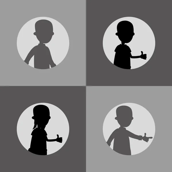 Silhouette avatar stående bild — Stock vektor