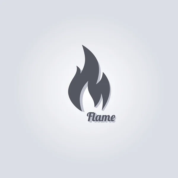 Hot flame ikonen — Stock vektor