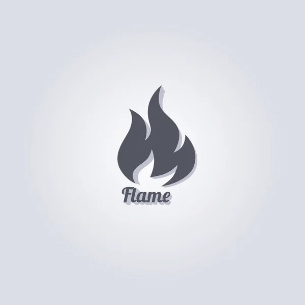 Hot flame ikonen — Stock vektor