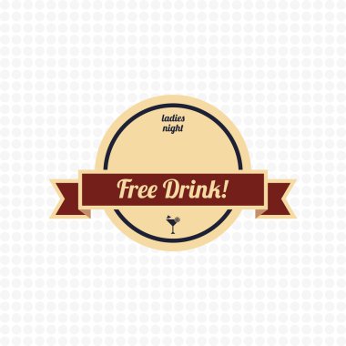 Ücretsiz içki vintage etiket