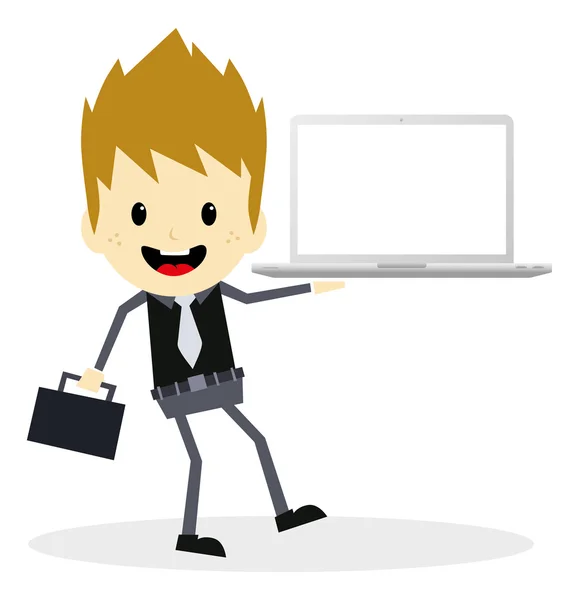 Businessman with laptop — Stock Vector