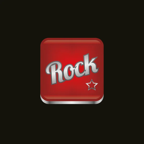 Muziek knop rock — Stockvector