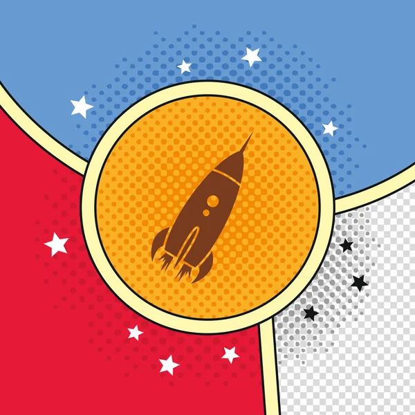 Fly space rocket — Stock Vector