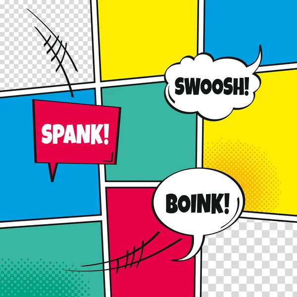 Comic-Vorlage mit Sprechblasen — Stockvektor