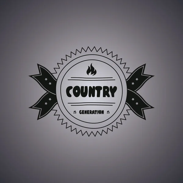 Gênero musical country label —  Vetores de Stock