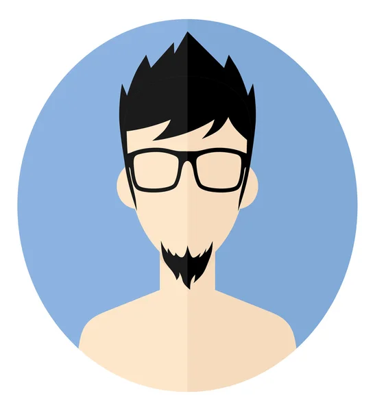 Hipster Man Avatar-Ikone — Stockvektor