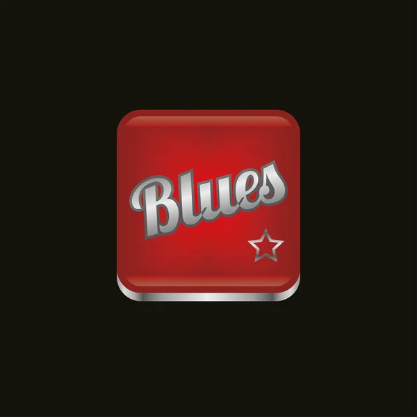 Blues music button — Stock Vector